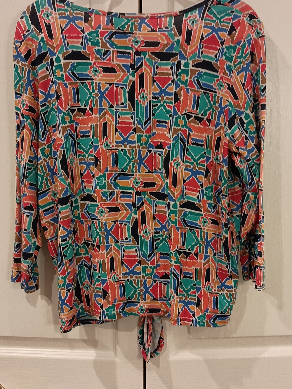 Ruby Rd. Multicolor Geometric Tie-Front Tunic - Picture 7 of 10